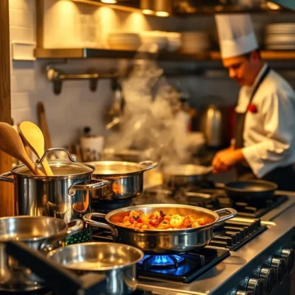 cookware, wooden utensils,